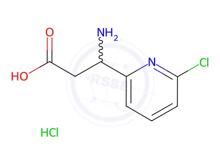 Chemical structure of (3S)-3-Amino-3-(6-chloropyridin-2-yl)propanoic Acid Hydrochloride