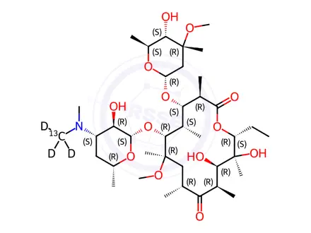Chemical structure of Clarithromycin-13C-d3
