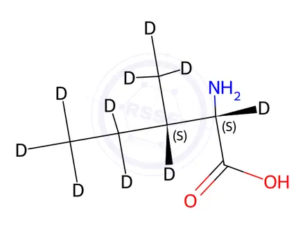 Chemical structure of L-Isoleucine-[D10]