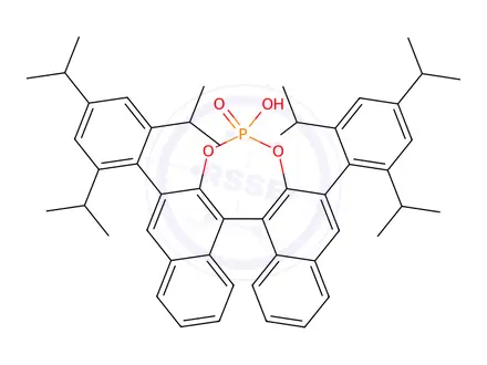 Chemical structure of (S)-3,3'-Bis(2,4,6-triisopropylphenyl)-1,1'-binaphthyl-2,2'-diyl Hydrogen Phosphate