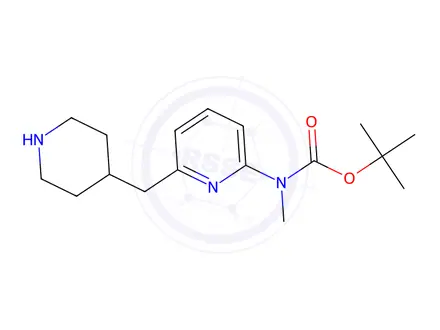 Chemical structure of tert-Butyl methyl(6-(piperidin-4-ylmethyl)pyridin-2-yl)carbamate