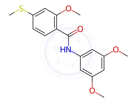 Chemical structure of N-(3,5-Dimethoxyphenyl)-2-methoxy-4-(methylthio)benzamide