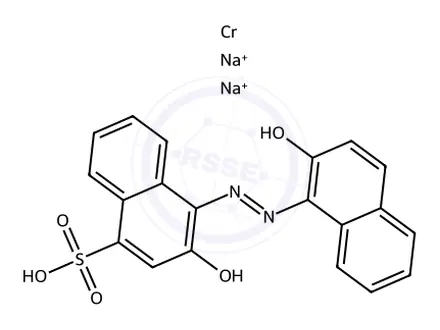 Chemical structure of Chromate(2-), 3-(hydroxy-.kappa.O)-4-2-(hydroxy-.kappa.O)-1-naphthalenylazo-.kappa.N2-1-naphthalenesulfonato(3-)1-2-(hydroxy-.kappa.O)-5-(4-methoxyphenyl)azophenylazo-.kappa.N2-2-naphthalenolato(2-)-.kappa.O-, disodium
