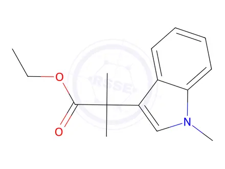 Chemical structure of Ethyl 2-methyl-2-(1-methyl-1H-indol-3-yl)propanoate