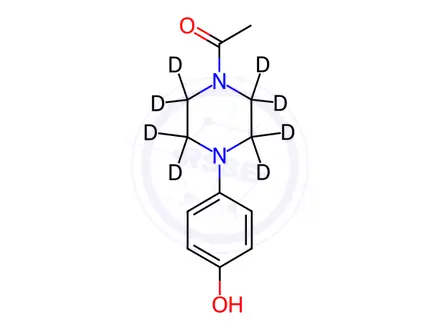 Chemical structure of 1-Acetyl-4-(4-hydroxyphenyl)piperazine-d8