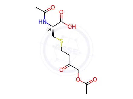 Chemical structure of 1-Acetoxy-4-(N-acetyl-L-cysteinyl)-2-butanone
