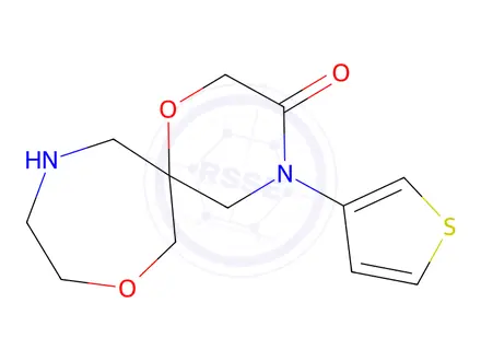 Chemical structure of 4-(Thiophen-3-yl)-1,8-dioxa-4,11-diazaspiro[5.6]dodecan-3-one