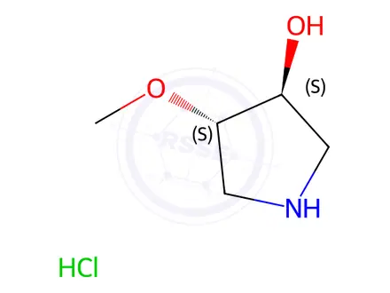 Chemical structure of (3S,4S)-4-methoxypyrrolidin-3-ol hydrochloride