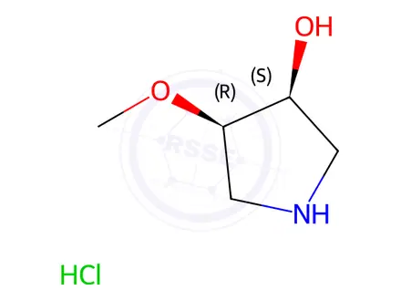 Chemical structure of (3S,4R)-4-methoxypyrrolidin-3-ol hydrochloride