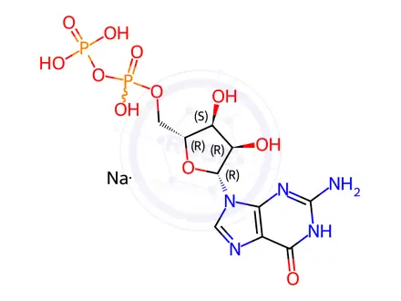 Chemical structure of Guanosine 5'-diphosphate sodium salt