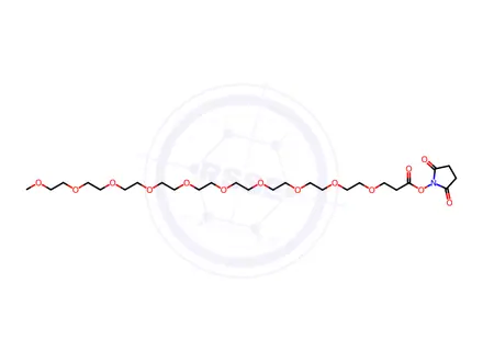 Chemical structure of m-PEG10-NHS ester