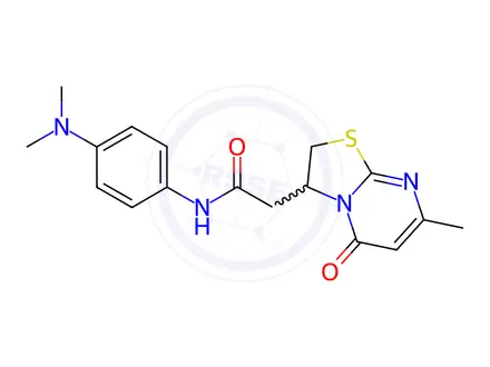 Chemical structure of N-[4-(dimethylamino)phenyl]-2-(7-methyl-5-oxo-2,3-dihydro-[1,3]thiazolo[3,2-a]pyrimidin-3-yl)acetamide