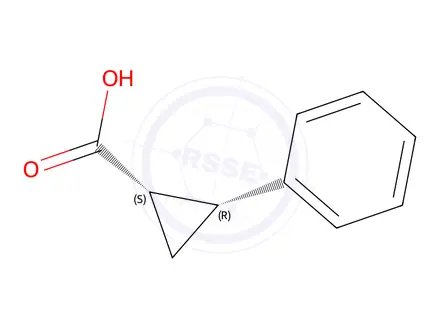 Chemical structure of (1S,2R)-2-Phenylcyclopropane-1-carboxylic acid