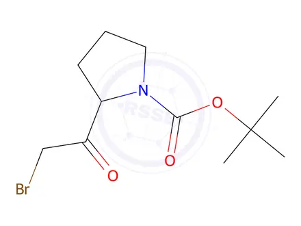 Chemical structure of tert-Butyl 2-(2-bromoacetyl)pyrrolidine-1-carboxylate
