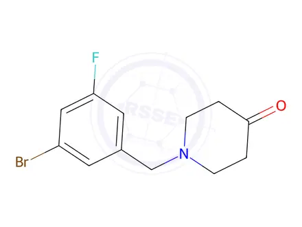 Chemical structure of 1-(3-Bromo-5-fluorobenzyl)piperidin-4-one