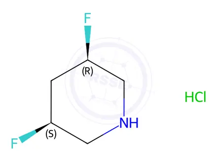 Chemical structure of (3S,5R)-3,5-difluoropiperidine hydrochloride