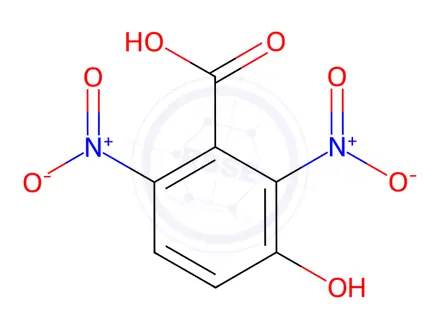 Chemical structure of 3-hydroxy-2,6-dinitrobenzoic acid