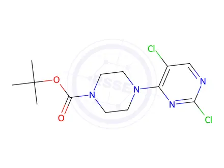 Chemical structure of tert-butyl 4-(2,5-dichloropyrimidin-4-yl)piperazine-1-carboxylate