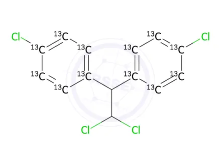 Chemical structure of 1,1'-(2,2-dichloroethylidene)bis[4-chloro-Benzene-1,2,3,4,5,6-13C6
