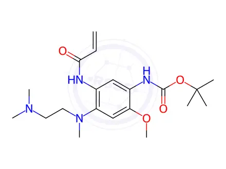 Chemical structure of Carbamic acid, N-[4-[[2-(dimethylamino)ethyl]methylamino]-2-methoxy-5-[(1-oxo-2-propen-1-yl)amino]phenyl]-, 1,1-dimethylethyl ester