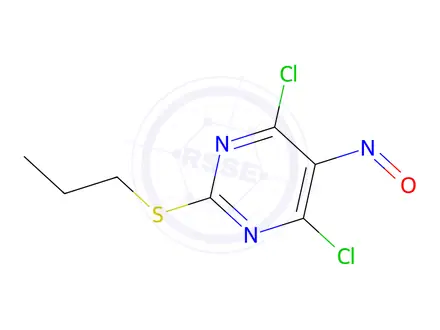 Chemical structure of 4,6-Dichloro-5-nitroso-2-(propylthio)pyrimidine