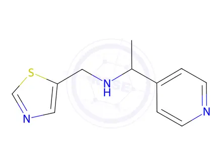Chemical structure of 1-(Pyridin-4-yl)-N-(thiazol-5-ylmethyl)ethan-1-amine