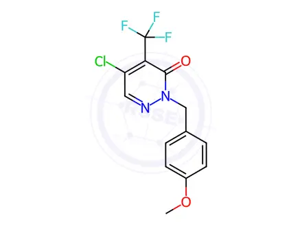 Chemical structure of 5-Chloro-2-(4-methoxybenzyl)-4-(trifluoromethyl)pyridazin-3(2H)-one