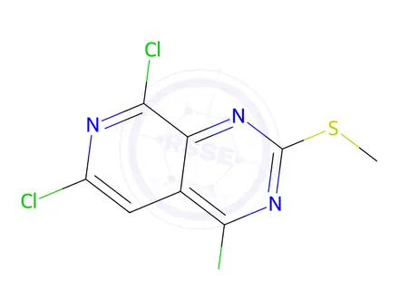 Chemical structure of 4,6,8-Trichloro-2-(methylthio)pyrido[3,4-d]pyrimidine