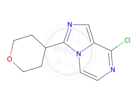 Chemical structure of 8-Chloro-3-(tetrahydro-2H-pyran-4-yl)imidazo[1,5-a]pyrazine