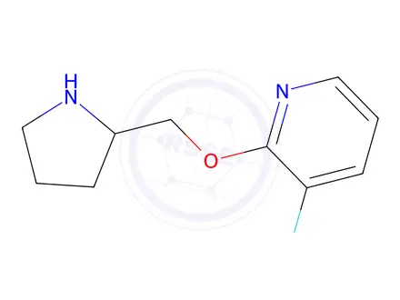 Chemical structure of 3-Fluoro-2-(pyrrolidin-2-ylmethoxy)pyridine