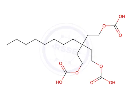 Chemical structure of octylmethane-tri-(2-oxabutanoic acid)