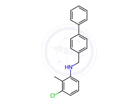 Chemical structure of N-([1,1-Biphenyl]-4-ylmethyl)-3-chloro-2-methylaniline