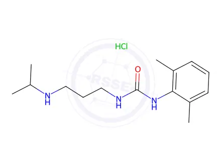 Chemical structure of Urea, N-(2,6-dimethylphenyl)-N'-(3-((1-methylethyl)amino)propyl)-, monohydrochloride