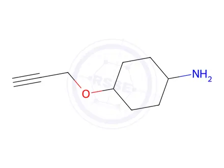 Chemical structure of 4-(prop-2-yn-1-yloxy)cyclohexan-1-amine