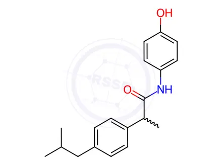 Chemical structure of N-(4-hydroxyphenyl)-2-(4-isobutylphenyl)propanamide
