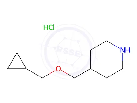 Chemical structure of 4-[(Cyclopropylmethoxy)methyl]piperidine hydrochloride