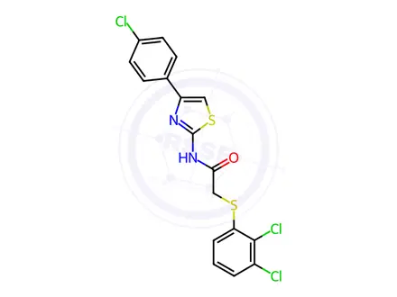 Chemical structure of N-[4-(4-Chlorophenyl)-1,3-thiazol-2-yl]-2-[(2,3-dichlorophenyl)sulfanyl]acetamide