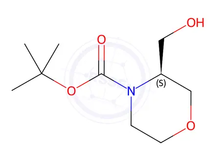 Chemical structure of (S)-3-Hydroxymethylmorpholine-4-carboxylic Acid tert-Butyl Ester