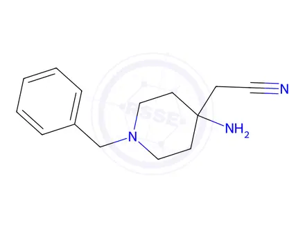 Chemical structure of 2-(4-Amino-1-benzylpiperidin-4-yl)acetonitrile