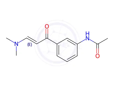 Chemical structure of (E)-N-(3-(3-(Dimethylamino)acryloyl)phenyl)acetamide