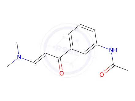 Chemical structure of N-[3-[1-(dimethylamino)-3-oxidanylidene-prop-1-en-2-yl]phenyl]ethanamide