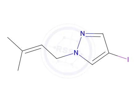 Chemical structure of 4-iodo-1-(3-methylbut-2-en-1-yl)-1h-pyrazole