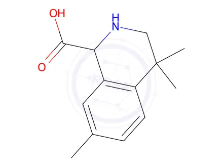 Chemical structure of 4,4,7-Trimethyl-1,2,3,4-tetrahydroisoquinoline-1-carboxylic acid