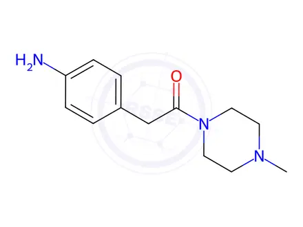 Chemical structure of 2-(4-Aminophenyl)-1-(4-methylpiperazin-1-yl)ethan-1-one