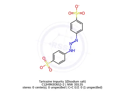 Chemical structure of Tartrazine Impurity 1(Disodium salt)