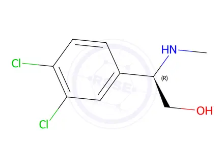 Chemical structure of (R)-2-(3,4-dichlorophenyl)-2-(methylamino)ethan-1-ol