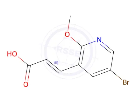 Chemical structure of (E)-3-(5-Bromo-2-methoxypyridin-3-yl)acrylic acid