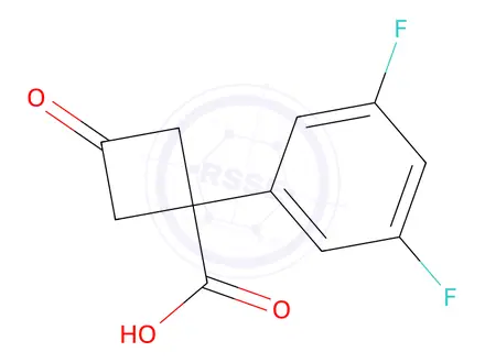 Chemical structure of 1-(3,5-Difluorophenyl)-3-oxocyclobutane-1-carboxylic acid