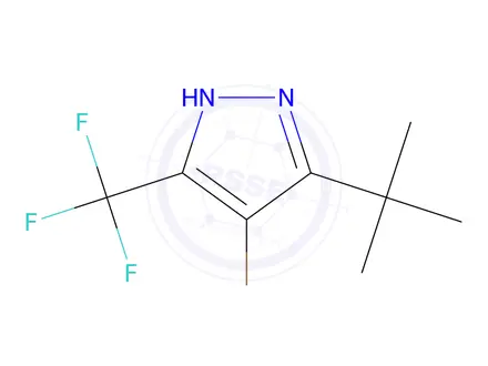 Chemical structure of 4-bromo-5-tert-butyl-3-(trifluoromethyl)-1H-Pyrazole