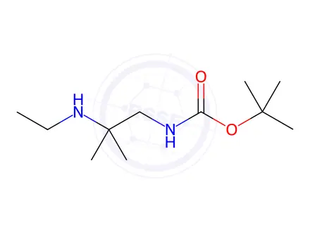 Chemical structure of Carbamic acid, [2-(ethylamino)-2-methylpropyl]-, 1,1-dimethylethyl ester (9CI)